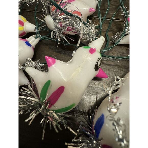 RARE Vintage Genuine Italian Miniature Christmas Bird In Need Lights MCM 12ft - Picture 5 of 9